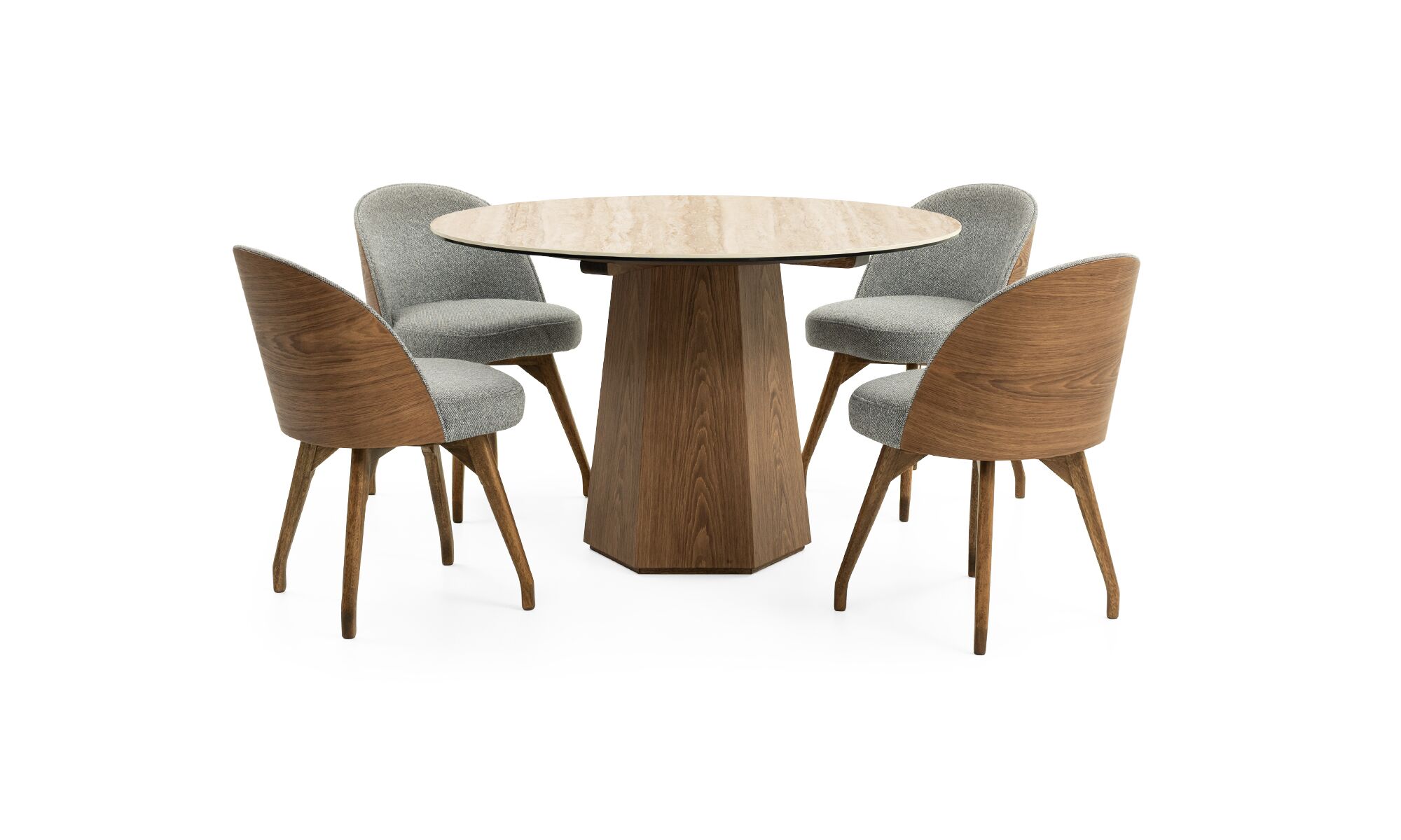 mesa_comedor_milano_sinterizado_travertino_4sillas_eros tap_trescuartos