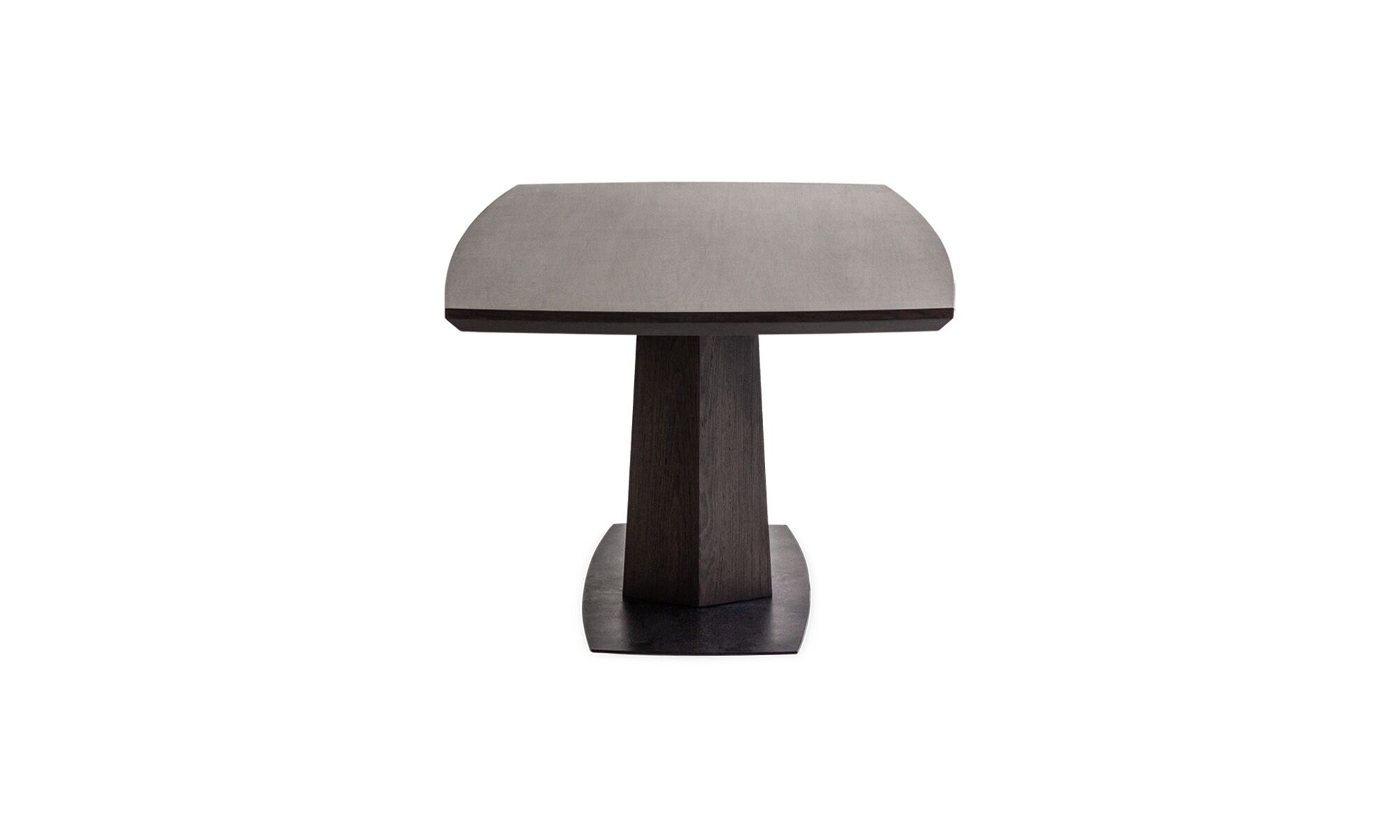 3.MESA-COMEDOR-NAPOLES-MADERA Mesa Comedor Nápoles de 8 puestos de la marca Aristas, vista lateral. La mesa cuenta con una amplia superficie rectangular en madera, sostenida por una base sólida y robusta de líneas modernas.