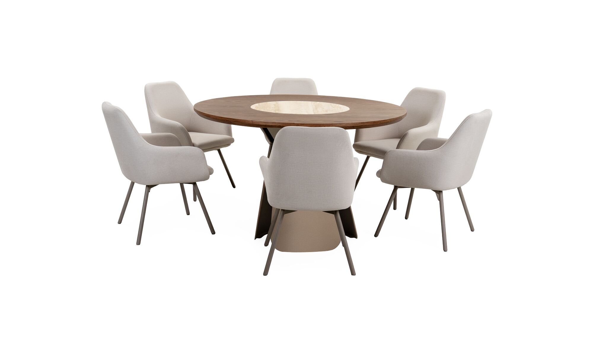 mesa _comedor_milano_giratorio_sinterizada_traventino_base _Bilbao_6_sillas_turin_