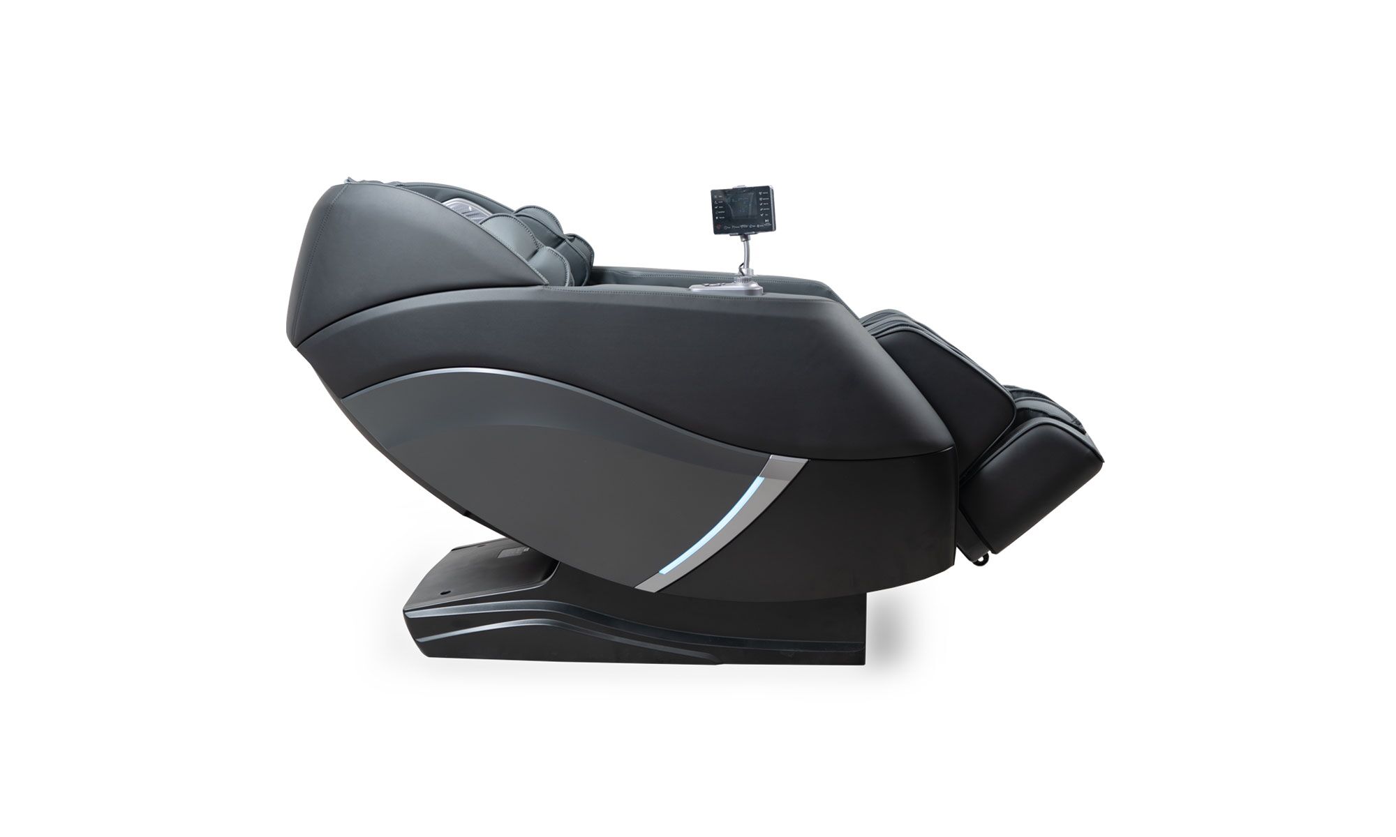lado (2)SENCETECH Vista lateral de la Poltrona Sencetech Masajeadora IMP de la marca Aristas. Presenta un diseño ergonómico y moderno que cuenta con un respaldo reclinable y reposapiés.