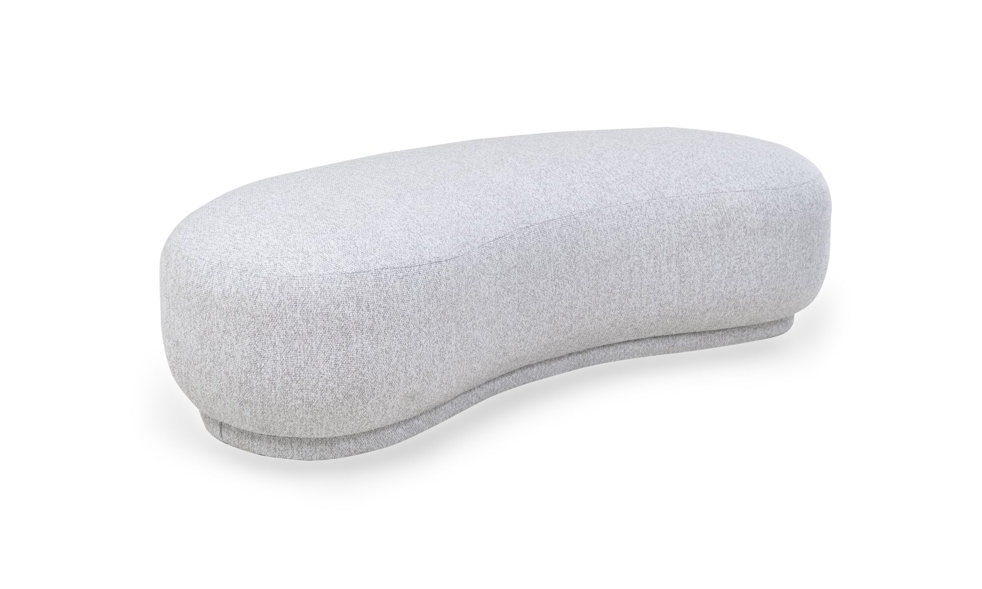 3,4 (3) Vista diagonal del Puff Bolonia de la marca Aristas. Un diseño cilíndrico con una superficie lisa y acabado en tela color Palatino Plata.
