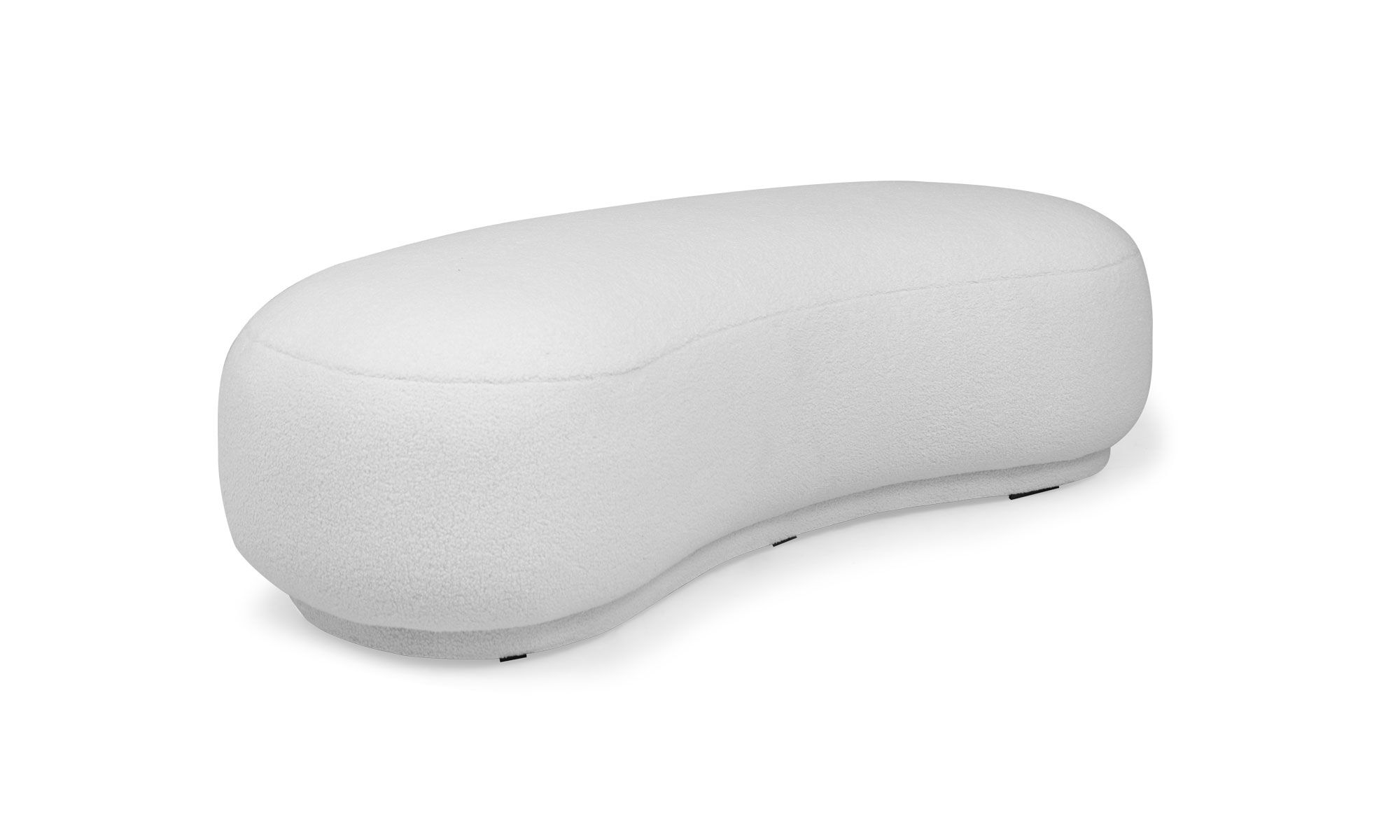 3,4 (6) Vista diagonal del Puff Bolonia de la marca Aristas. Un diseño cilíndrico simple, con una superficie lisa y acabado en tela suave, que le da una apariencia minimalista y moderna.