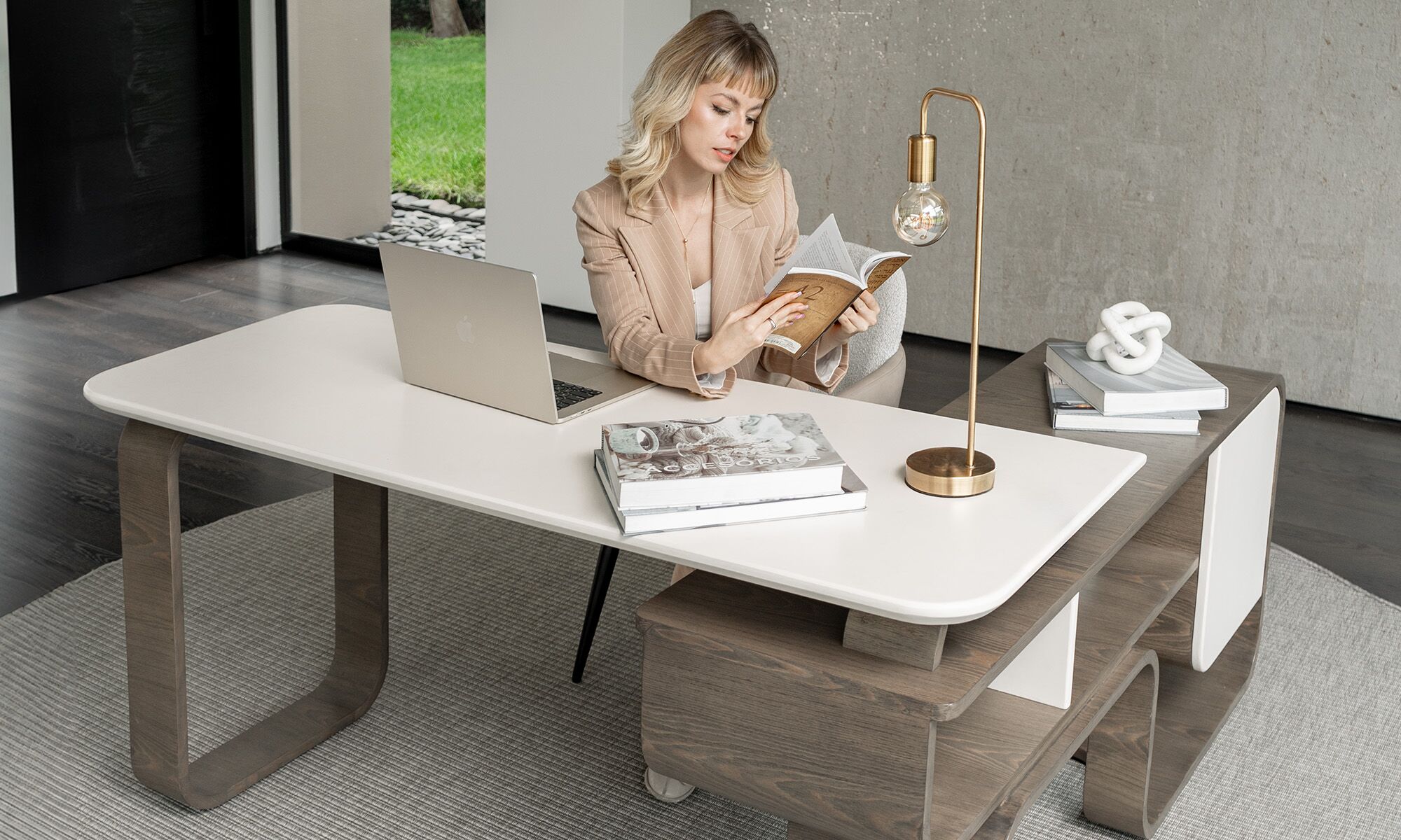 Escritorio Madrid En L Tapa Solido con Modelos_2