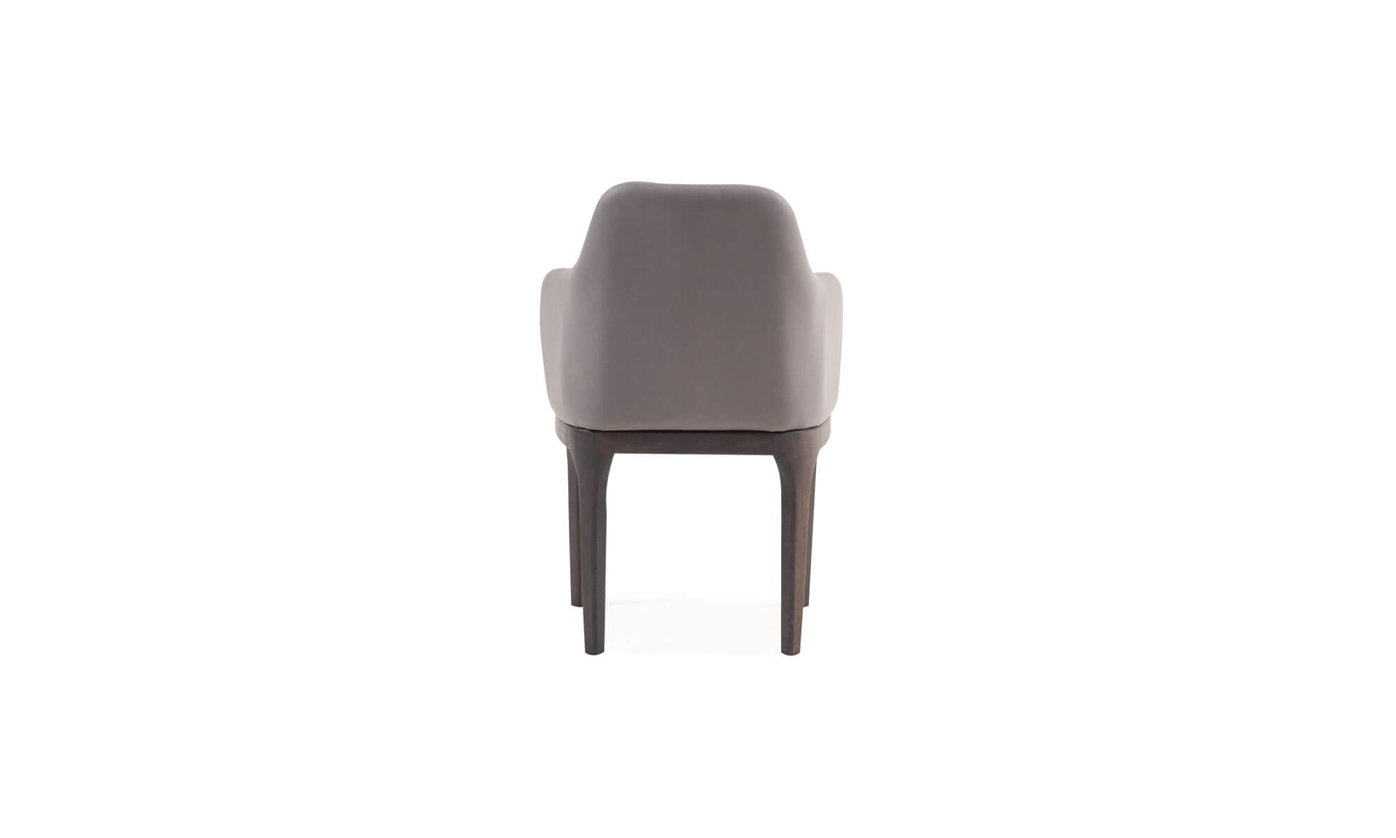 4.Silla-Comedor-Lisboa-C_B-1 Silla Comedor Lisboa C/B de la marca Aristas vista en perspectiva posterior. Un diseño elegante y moderno de líneas curvas, con un respaldo alto y patas rectas en madera.