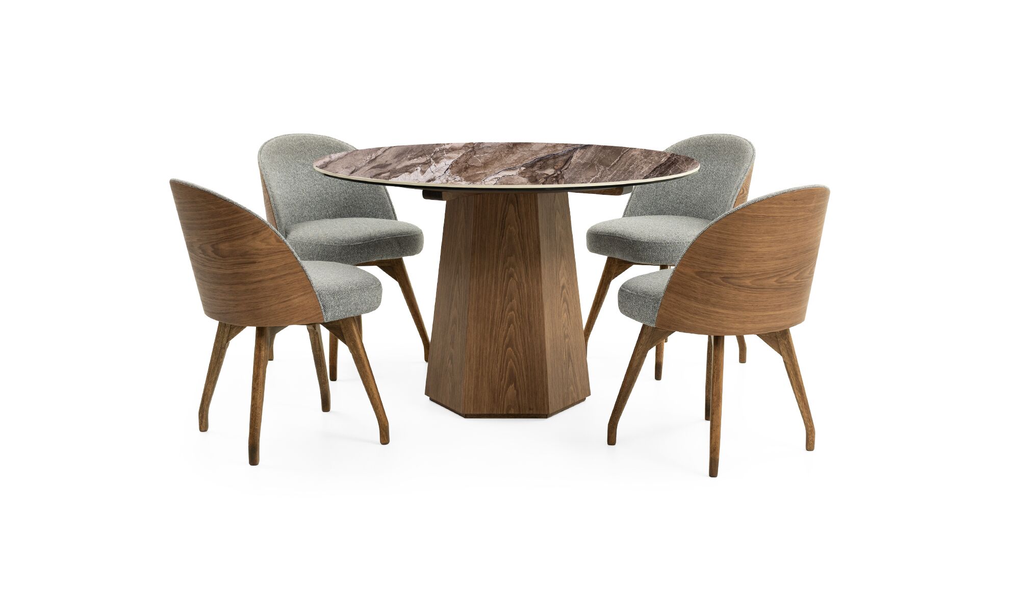 mesa_comedor_milano_sinterizado_brown_4sillas_eros tap_trescuartos