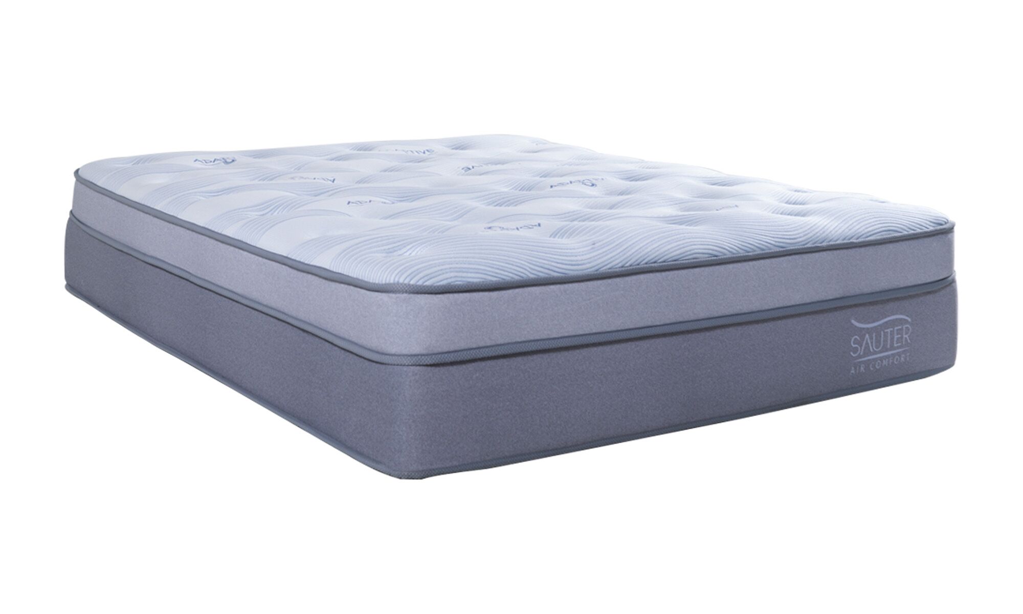 AIR COMFORT 3_4 Colchón Air Comfort de la marca Sauter tech, visto diagonal. Un diseño ergonómico de capas múltiples con tecnología Mini pocket springs y 5 zone pocket springs.