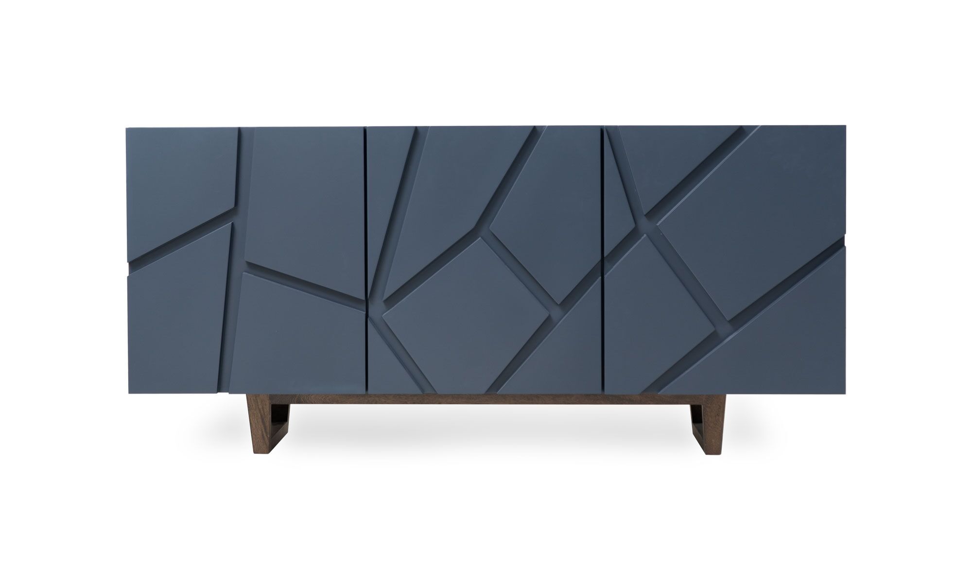 Frente (1) Aparador Osaka Sólido de la marca Aristas visto en perspectiva frontal. Un diseño moderno que presenta una estructura de líneas limpias y un acabado elegante de color Royal Blue .