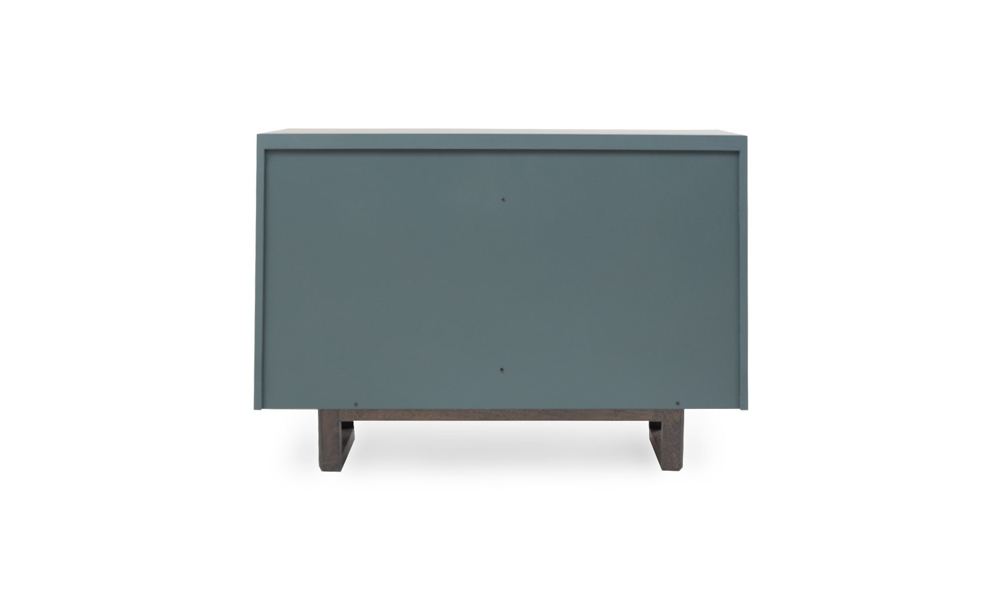 parte-trasera (1) Aparador Osaka Sólido 110 de la marca Aristas visto en perspectiva posterior. Este mueble de estilo moderno destaca por su estructura robusta y elegante de color Royal Blue.